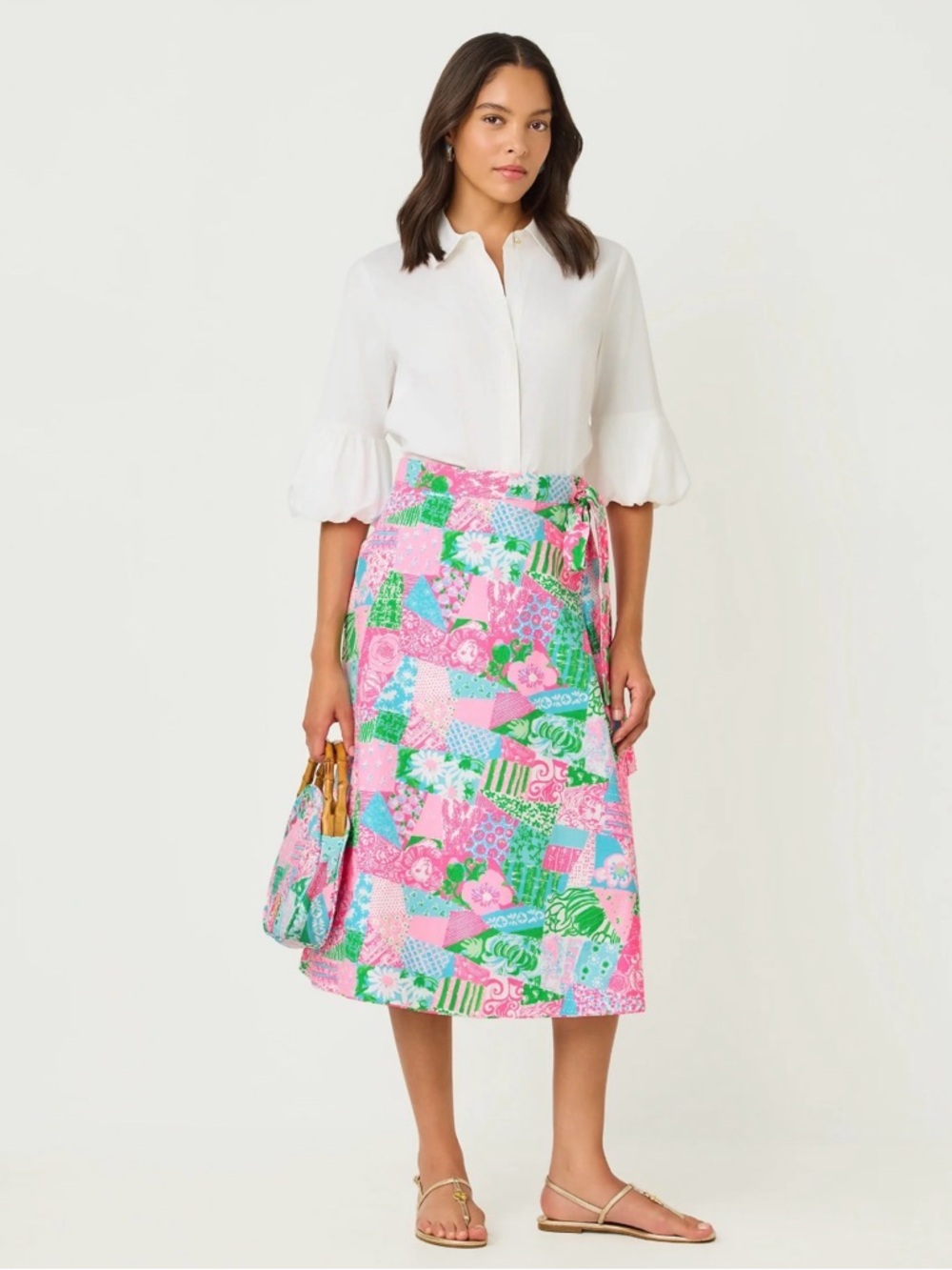 Constance Reversible Midi Skirt - Multi Crazy Quilt